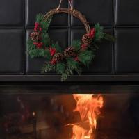 Decoration de noel avec couronne en bois