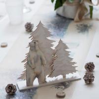 Decoration de noel avec ours polaire blanc irise