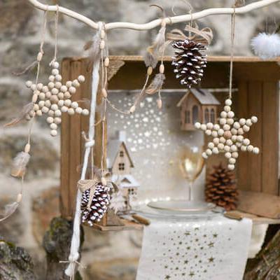 Decoration de table blanche de noel