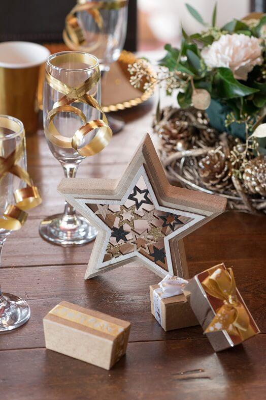 Decoration de noel etoile en bois