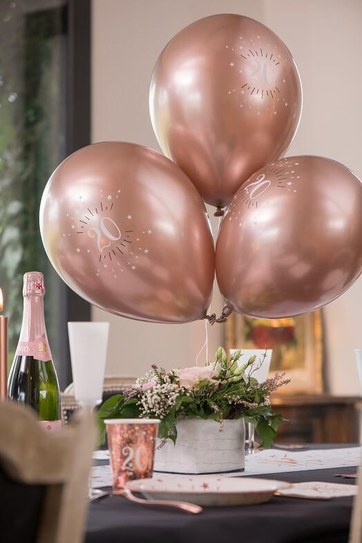 Decoration de salle 20 ansanniversaire rose gold