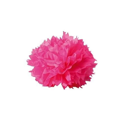 Decoration de salle a suspendre boule crepon rose fuchsia