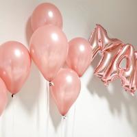 Decoration de salle avec ballon nacre rose gold en latex