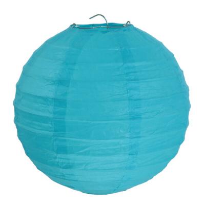 Decoration de salle avec lanterne bleu turquoise de 30cm