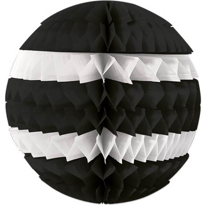 Decoration de salle avec suspension boule eventail noire et blanche