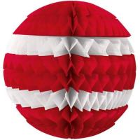 Decoration de salle avec suspension boule eventail rouge et blanche