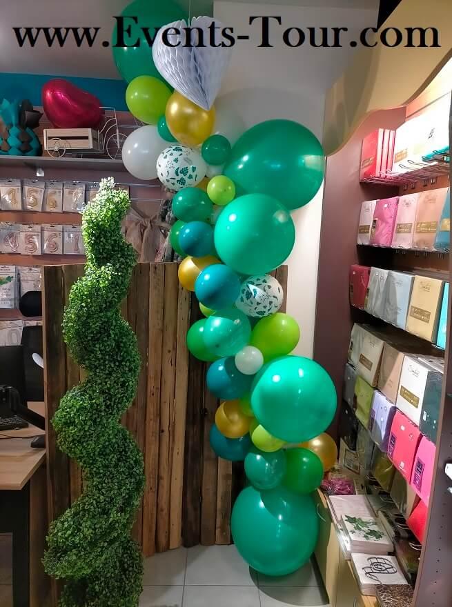 Decoration de salle guirlande organique vert jungle nord pas calais