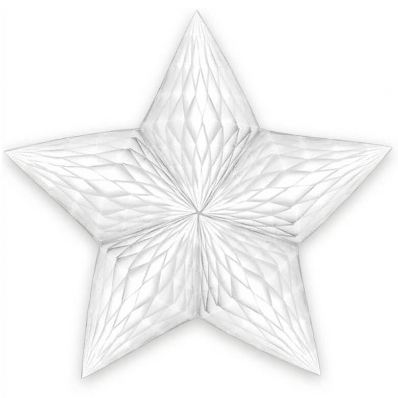 Decoration de salle suspension etoile blanche en papier