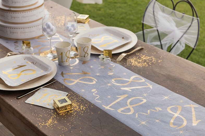 Chemin de table 18 ans Rose Gold