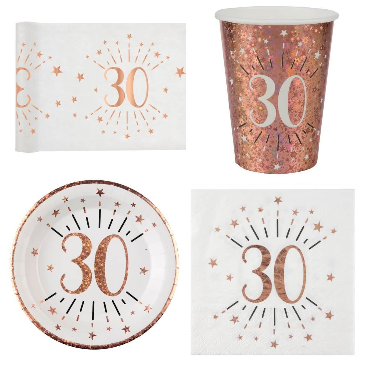 Chemin de Table 30 ans Anniversaire Rose Gold