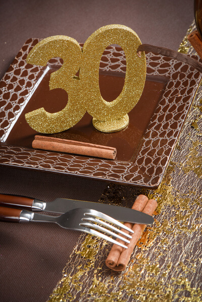 Decoration de table anniversaire 30ans or