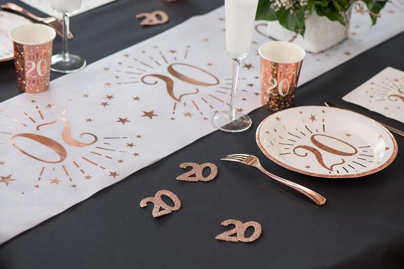 Confettis de table anniversaire 60 ans rose gold pailleté R/7306