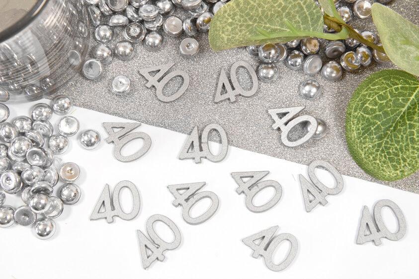 Decoration de table anniversaire argent 40 ans