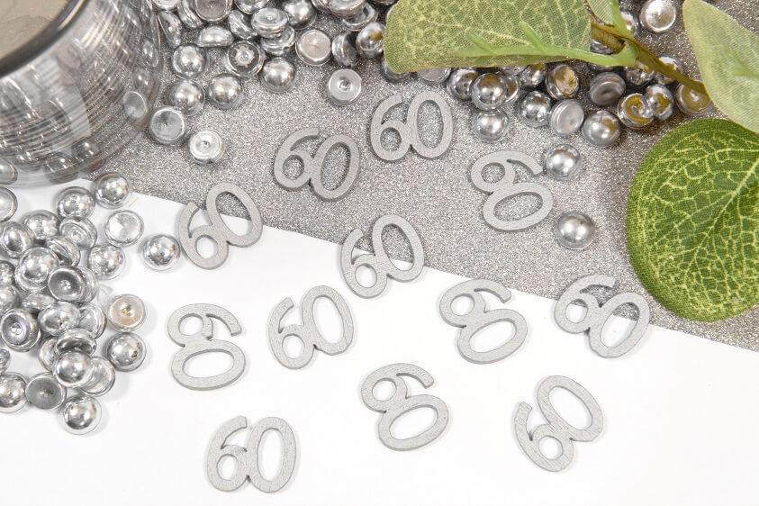 Decoration de table anniversaire argent 60 ans