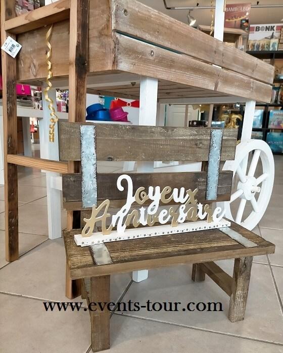 Decoration de table anniversaire blanc et or