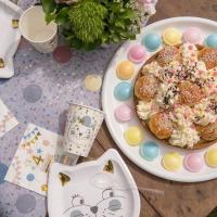 Decoration de table anniversaire enfant avec assiette chat