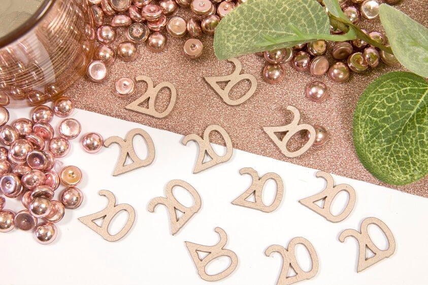 Decoration de table anniversaire rose gold 20 ans