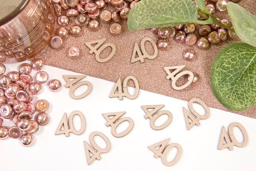 Décoration de Table 40 ans anniversaire Rose Gold