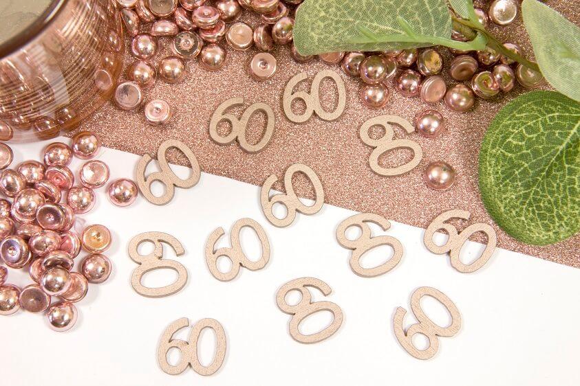 Decoration de table anniversaire rose gold 60 ans