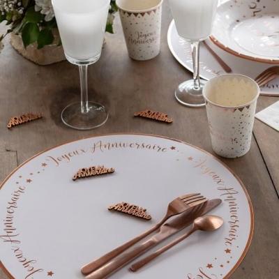 Decoration de table joyeux anniversaire rose gold