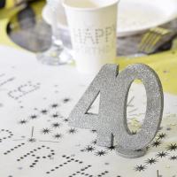 Decoration de table argent anniversaire 40ans