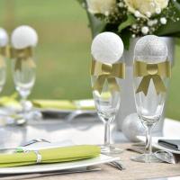 Decoration de table argent et blanc