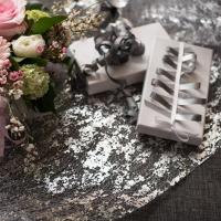 Decoration de table argent metallique