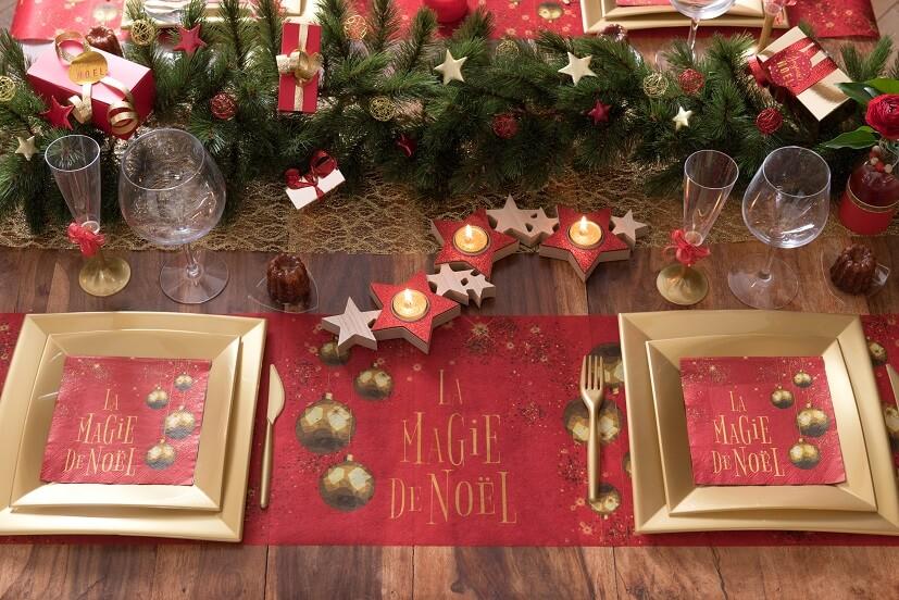 Decoration de table assiette carree doree or metallique noel