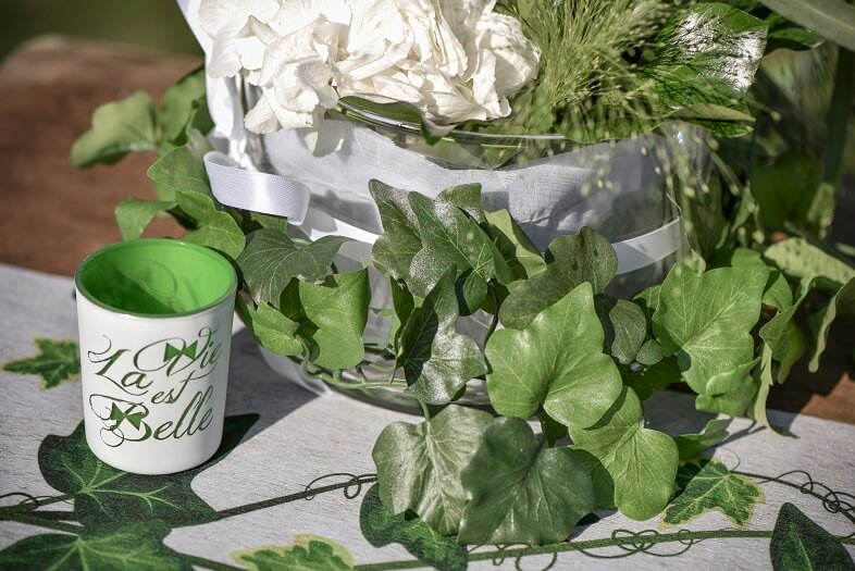 Decoration de table avec du lierre