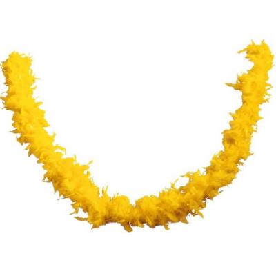 Decoration de table avec guirlande plumes boa jaune
