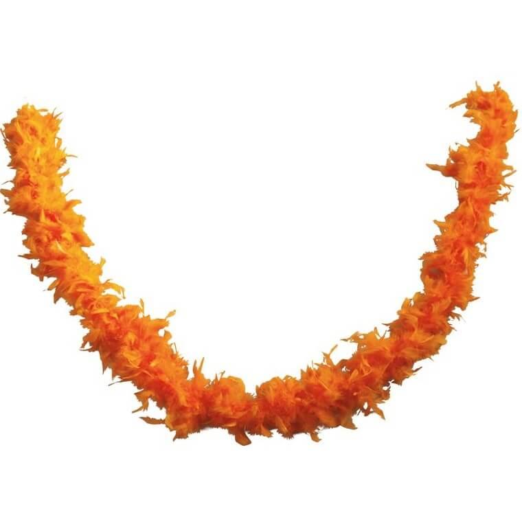 Decoration de table avec guirlande plumes boa orange