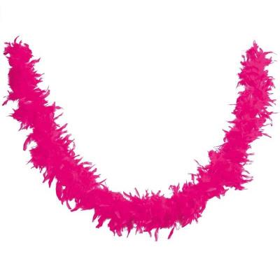 Decoration de table avec guirlande plumes boa rose fuchsia