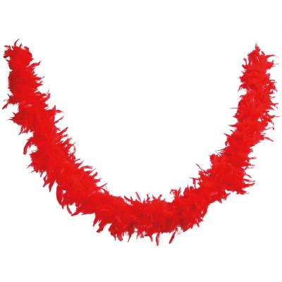 Decoration de table avec guirlande plumes boa rouge