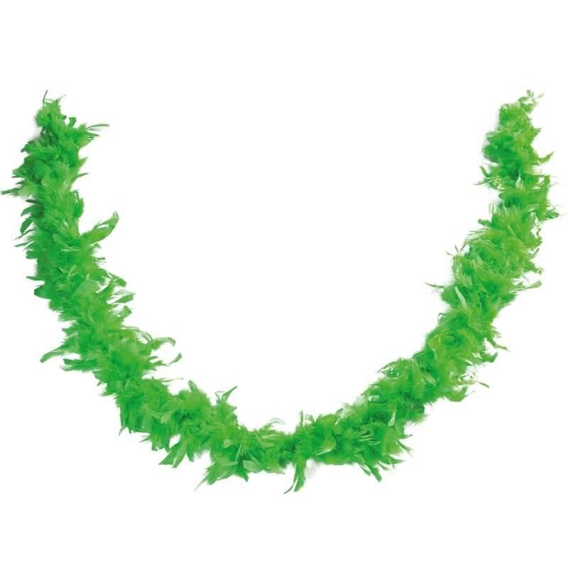 Decoration de table avec guirlande plumes boa verte