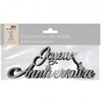 Decoration de table avec lettre argente joyeux anniversaire