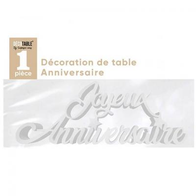 Lettre blanche joyeux anniversaire pour décoration de table (x1) REF/DTAM00BA