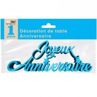 Decoration de table avec lettre bleue joyeux anniversaire