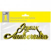 Decoration de table avec lettre doree or joyeux anniversaire