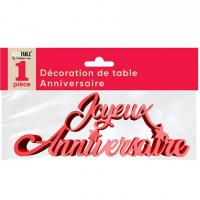 Decoration de table avec lettre rouge joyeux anniversaire