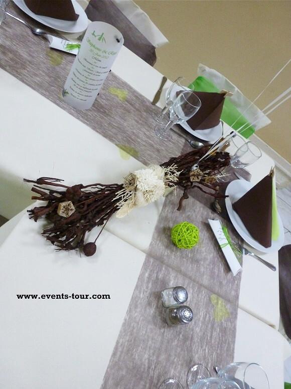 Decoration de table avec nappe airalid en 25m champagne