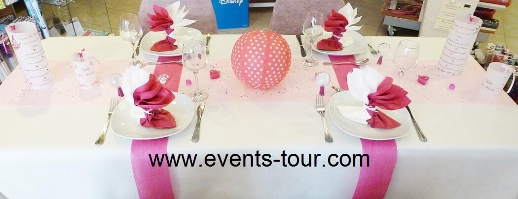 Decoration de table avec nappe blanche de 25m