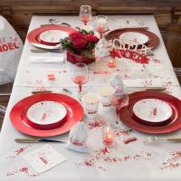 Decoration de table avec paillettes rouges