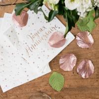 Decoration de table avec petale de rose gold