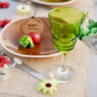 Decoration de table avec seau argent en metal