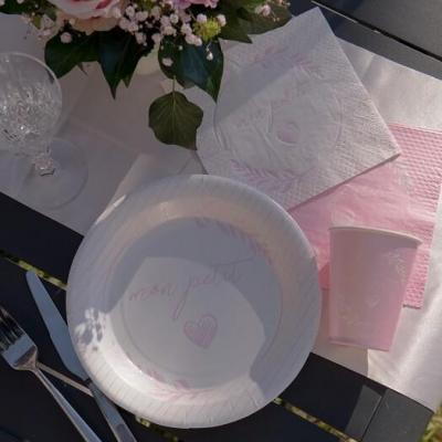 Decoration baby shower bapteme avec serviette rose