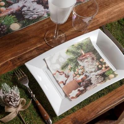 Decoration serviette de table bougie de noel