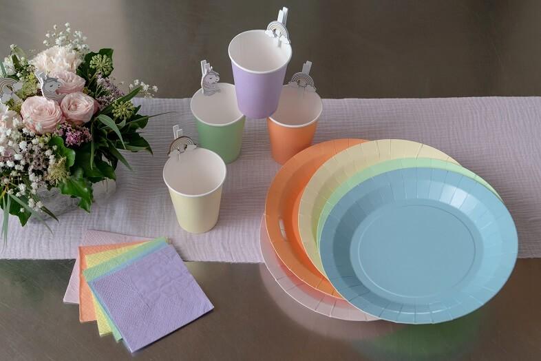 Decoration de table avec serviette parme lilas