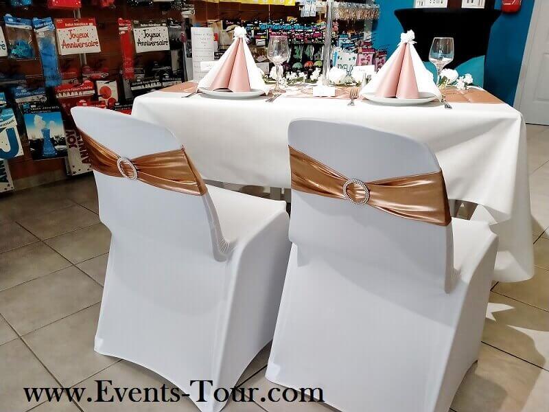 Decoration de table avec serviette rose gold