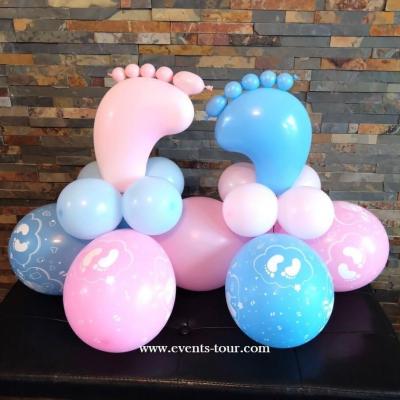 Centre de table baby shower rose bleu fille garcon decoration ballon