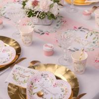 Decoration de table baby shower rose fleur fille